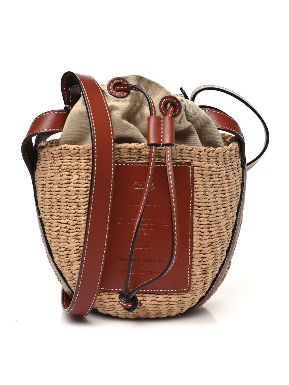 Chloe X Mifuko Raffia Calfskin Basket #339668C49B